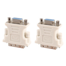 2X DVI maennlicher Adapter (DVI-D 24 1) bis weiblich VGA (15-polig)