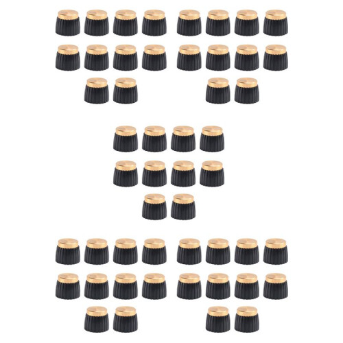 50x Guitar AMP Amplifier Knobs Push- Black+Gold Cap for  Amplifier