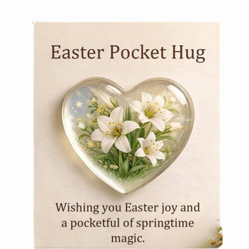 Easter heart ornament portable greeting card 2
