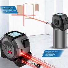 Cinta Métrica Láser con Pantalla LCD Digital 3 en 1, Telémetro Láser Infrarrojo Inteligente de Alta Precisión, Regla de Cinta Métrica.