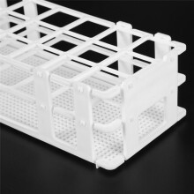 9 Packs Plastic Test Tube Rack, 21 Holes Lab Test Tube Rack Holder for 30mm Test Tubes, White, Detachable (21 Holes)