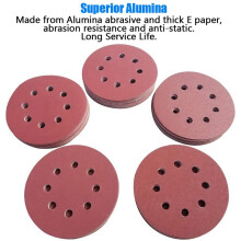 300 PCS 5 Inch 8 Holes Hook and Loop Sanding Disc Sandpaper, 60 Pcs Each of 600 800 1000 1500 2000 Grits Sand Paper