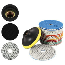 30Pcs Diamond Polishing Pads Kit 4 Inch 100mm Wet/Dry for Granite Stone Concrete Marble Polishing Use Grinding Discs Set
