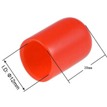 200 Stks Rubberen Eindkappen 12 mm ID PVC Ronde Buis Bolt Cap Cover Schroefdraad Protectors Rood