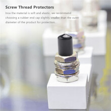 30 Pezzi Tappi Terminali nel Gomma 16 mm ID PVC Tubo Tondo Tappo Tappo Copri Vite Filetto Protettore Nero