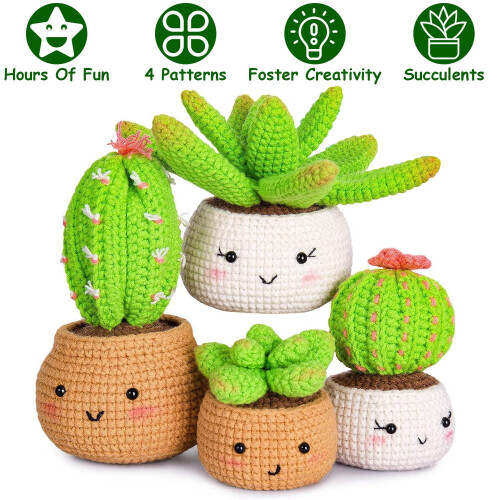 Succulent Knitting Pattern Book for Beginners