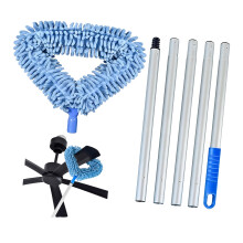 1 Set Telescoping Duster Ergonomic Grip Ceiling Dust-Blue 2