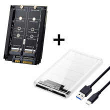CY Dual NGFF B+M-nøgle M.2 SSD-kort JBOD Raid0Span Bridge til USB 3.0 Type-C USB-C 2,5 tommer SATA-kombinationskabinet