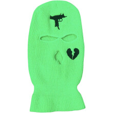 Pasamontañas de punto de 3 agujeros que cubre todo el rostro, cálido para invierno, ideal para deportes al aire libre (verde B).