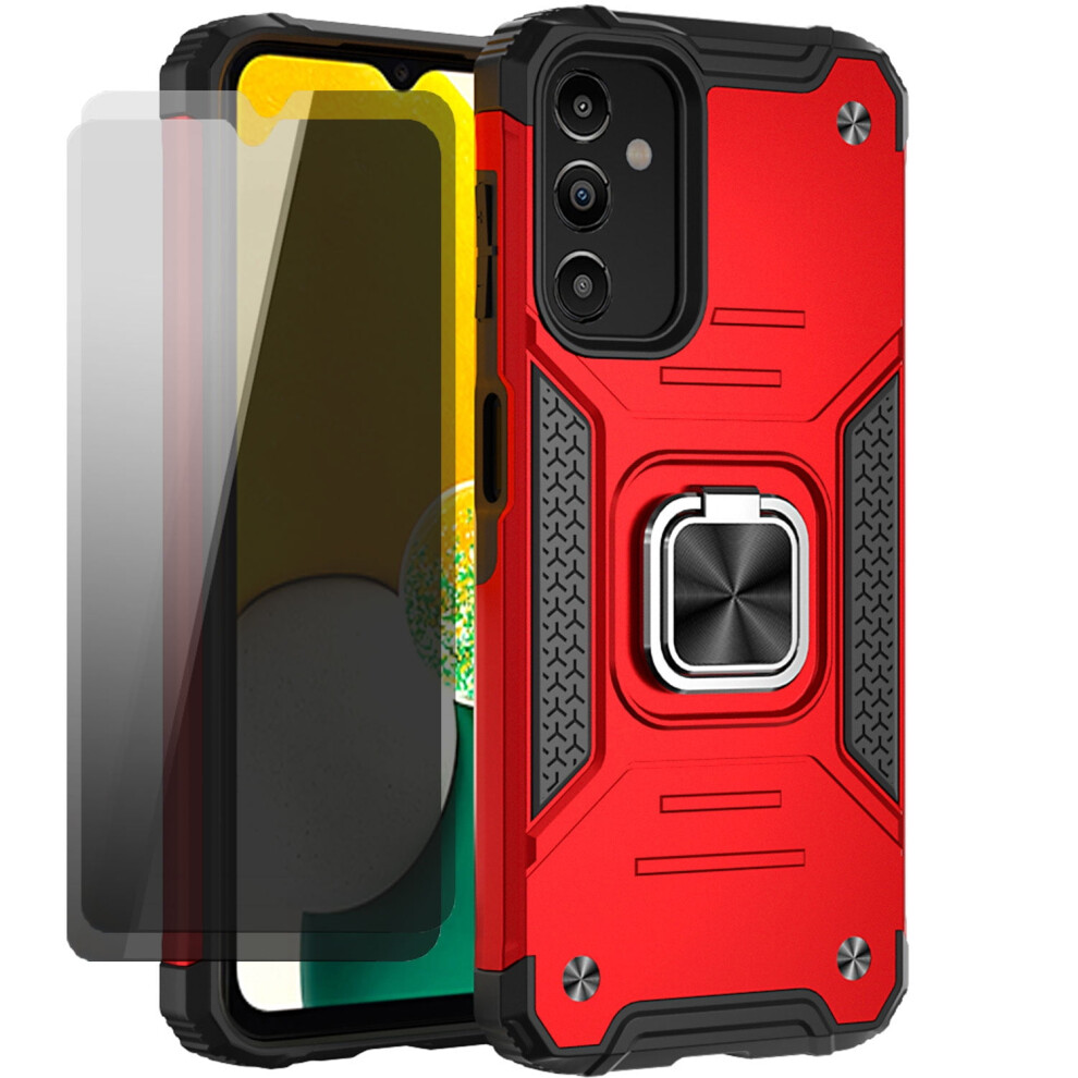 Aggxpf Compatible With Samsung A14 5G Case + Anti-Spy Privacy Screen Protector Pack, Red 9028731231280
