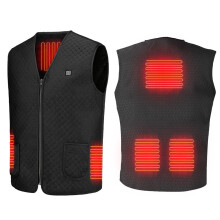 Colete Aquecido para Inverno, Casaco Quente com Alimentação USB, 5 Zonas de Aquecimento e 3 Níveis de Temperatura, Ideal para Viagens de Inverno,