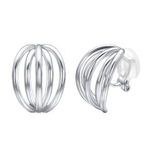 Claw Clip-on Earrings White Gold Plated Silver Jewelry