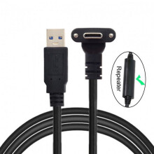 Cabo repetidor USB 3.1 Tipo C com ângulo de inclinação para cima e para baixo, trava dupla por parafuso para USB 3.0 e dados GL3523, 90 graus,