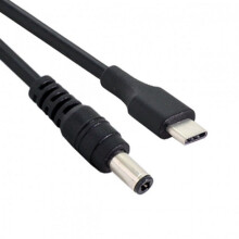 Cabo de extensão de carregamento USB 3.1 Tipo C para USB-C 5V DC 5.5 com plugue de 2,5 mm para celular, 25 cm