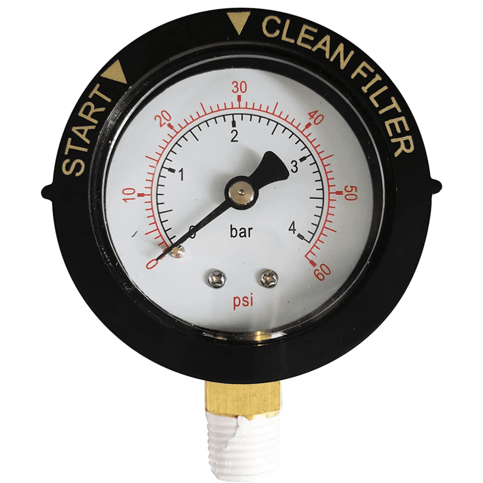 190058 2" Water Pressure Gauge 0-60 Psi, 1/4" Npt Bottom Mount, Compatible With Pool, Spa & Aquarium Filters 9028731231310