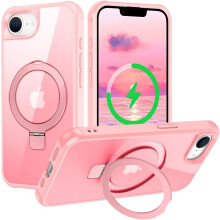 iPhone 16e Hülle mit magnetischem Ringständer, MagSafe-kompatibel, schlank, stoßfest und transparent nach Militärstandard