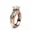 Rose Gold Filled Crystal Flower Ring White 3