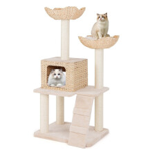 Cattail cat tree cat tree with sisal posts & seat & cat house & ladder cat tower