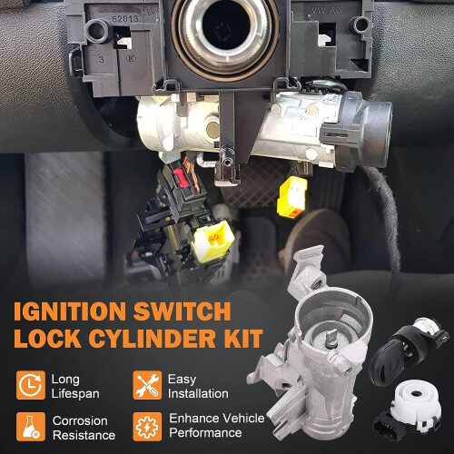 Ignition Switch With Lock Cylinder Key For 2006-2011 VW Golf Jetta Rabbit Audi 2
