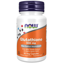 NOW Foods Glutathione 500 mg 30 Veg Capsules