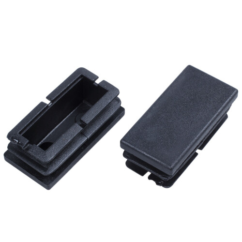 32 Pcs Black Plastic Rectangular Blanking End Caps Inserts 20mm x 40mm 2