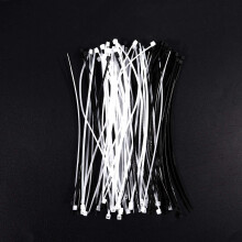 3mm x 150mm Auto Wire Push Cable Zip Tie Organizer White Black 200 Pcs