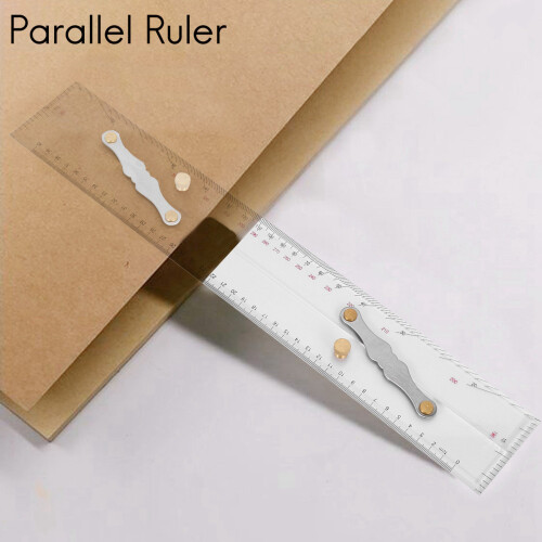 3X Marine Ruler Parallel Ruler Nautical Charts Parallel Ruler Mapping Points to Pull Parallel Ruler 450MM 2