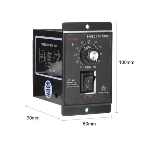 2X 400W Motor Speed Controller AC 220V Motor Speed Regulator Controller Forward and Backward Motor Governor Controller