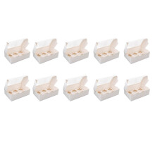 10Pcs Clear Windowed Cupcake Boxes with Removable Tray for 6 Cups Cake for Party Christmas Food Kitchen Accessories