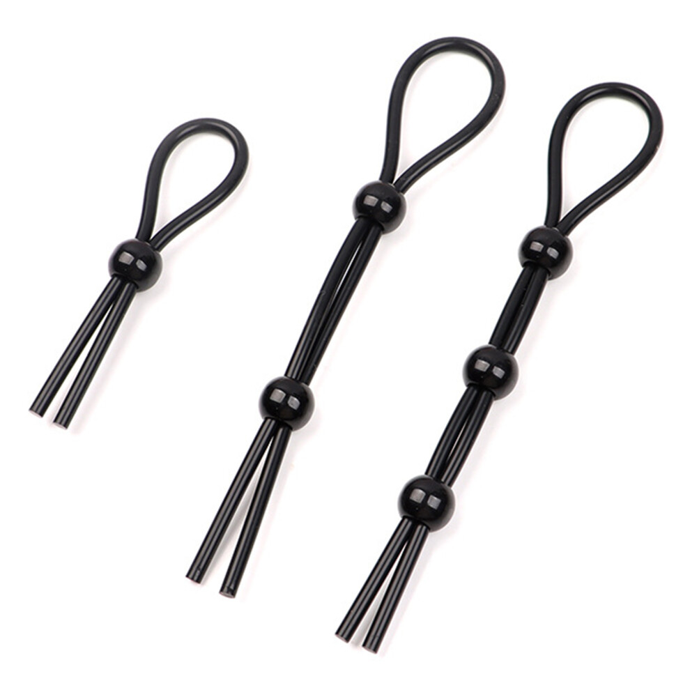 Dachuang Beauty (Black 3 Piece Set) Lockable Cock Ring For Couples - 50 Chars