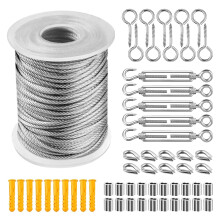 Solución para colgar guirnaldas de luces, cable de acero inoxidable 304 multifuncional, resistente a la corrosión y al óxido, fácil de instalar