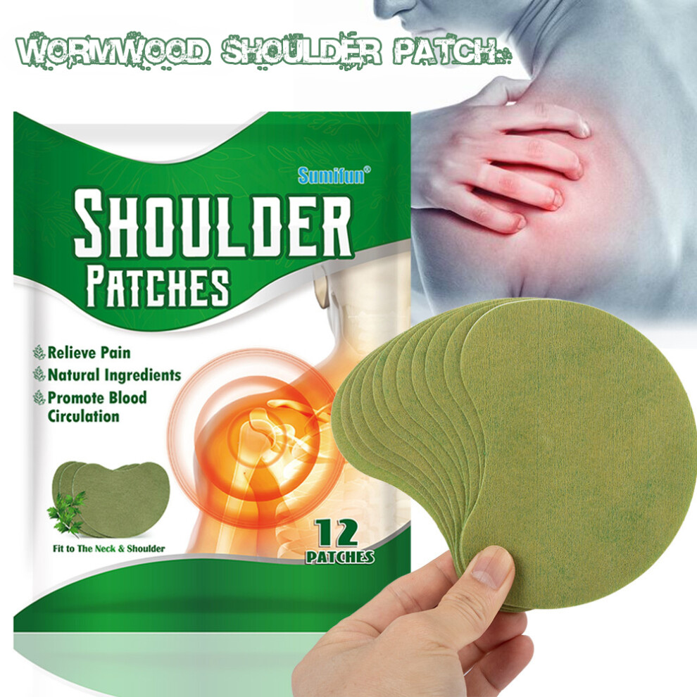 Hue-Grain 12Pcs Wormwood Neck Patch - Pain Relief
