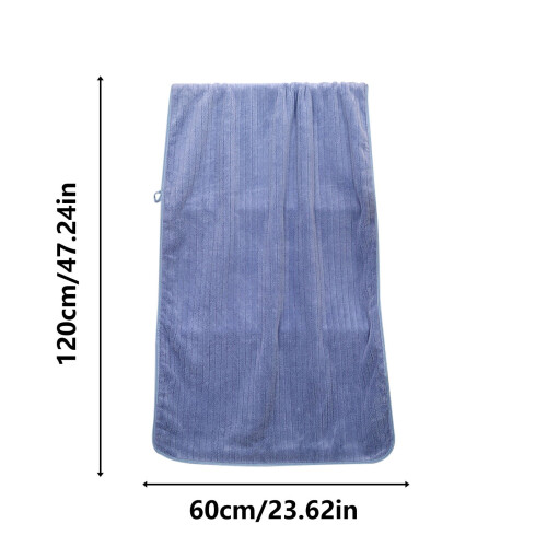 Serviette de bain en microfibre bleue 61 x 119 cm 2