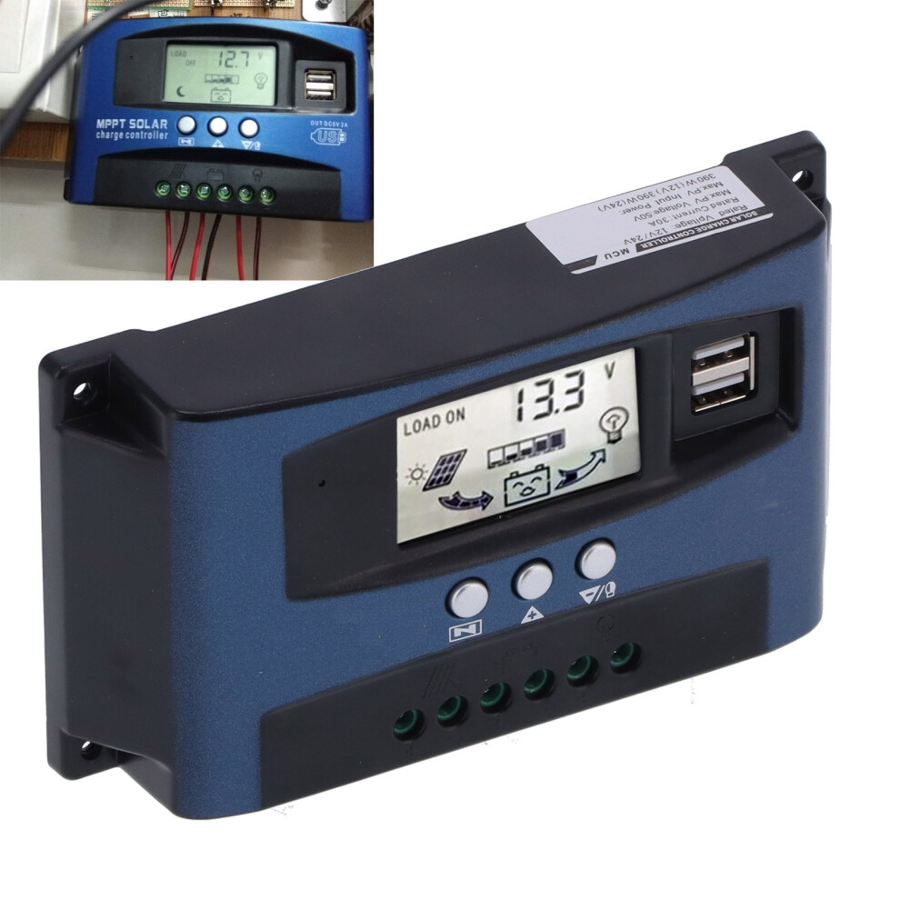 MPPT Solar Charge Controller 30A LCD 12V 24V