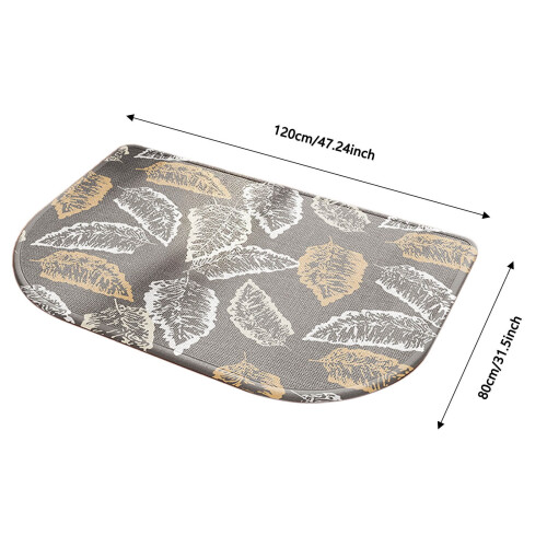 Tapete de banheiro semicircular com base antiderrapante de borracha 80 x 120 cm (31,5 x 47,24 polegadas) 2