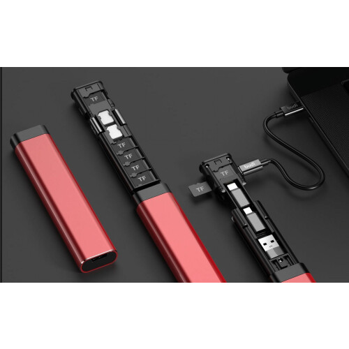 9-in-1 Multifunctional Data Cable with USB-C Card Reader, Micro SD Adapter, High-Speed, Compatible with Phones, Cameras & Computers 1