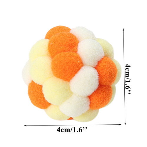 Cat Toy Balls with Bells Plush Interactive 6 Pack 2