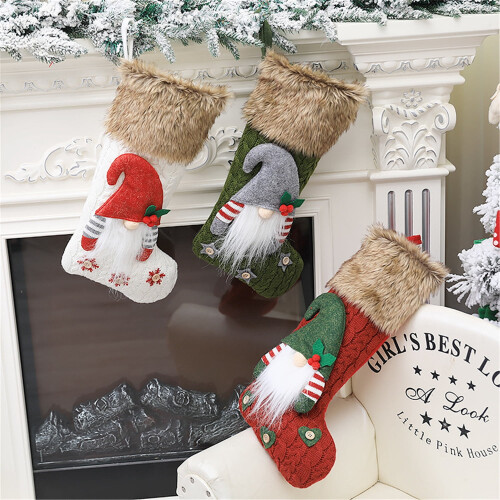 3er-Packung 45,7 cm 3D-Gnom-Weihnachtsstrümpfe 1