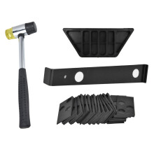 Bodenverlegeset mit Gummihammer & Abstandhaltern – Schwarz