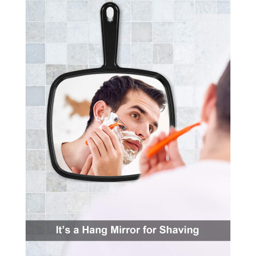 Hand Mirror, Extra Large Black Handheld Mirror with Handle 2