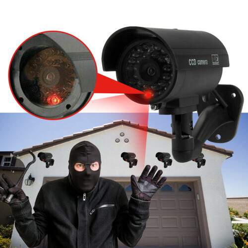 DODOING Fake Security Camera with Red Flashing Light 1-2-4 2