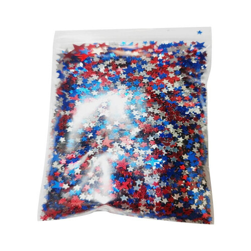 Κόκκινο, Λευκό, Μπλε Αστέρι Κομφετί PVC30g 1