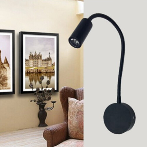 3W Flexible Hose LED Wall Lamp Bedroom Bedside Hotel Reading Adjustable Light 2