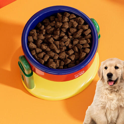 Adjustable Dog Bowl Stand with Multi-Level Height, Base & Bright Colors 1