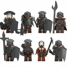 8 PCS Uruk-hai Minifigures Building Blocks Wargaming Role Play Toys Kit for Display