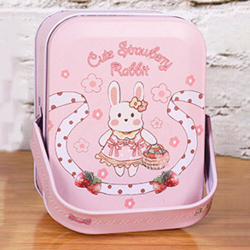 Easter Candy Jar with Lid & Handle – Elegant Metal Tinplate Cookie/Candy Storage Container, Compatible with Easter Decor 2
