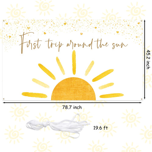 Φόντο Boho Sun για Φωτογραφία, Πρώτη Ταξίδι Γύρω από τον Ήλιο, Πανό από Πολυεστέρα για 1