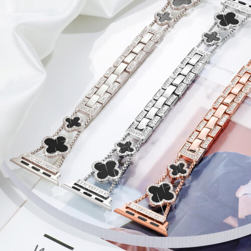Λουράκι με τετράφυλλο τριφύλλι συμβατό με Apple Watch 38/40/41/42mm – Ελαφρύ, ρυθμιζόμενο 2