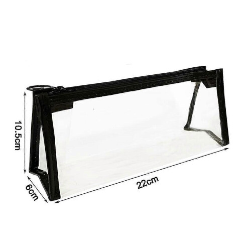 (Black) Clear Pencil Case See Through Pencil Case (Pink) 1