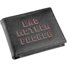 Officially Licensed Black/Red Embroidered Bad Mother Leather Wallet